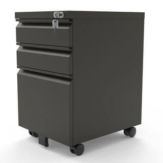 Furniture of America St Clare Ash Gunmetal Mobile File Cabinet with Locking Drawer IDF-7991-GM