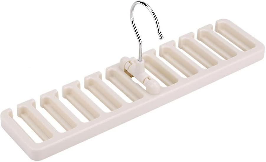 10 Slot Tie Belt Scarf Rack Holder Organizer (beige)