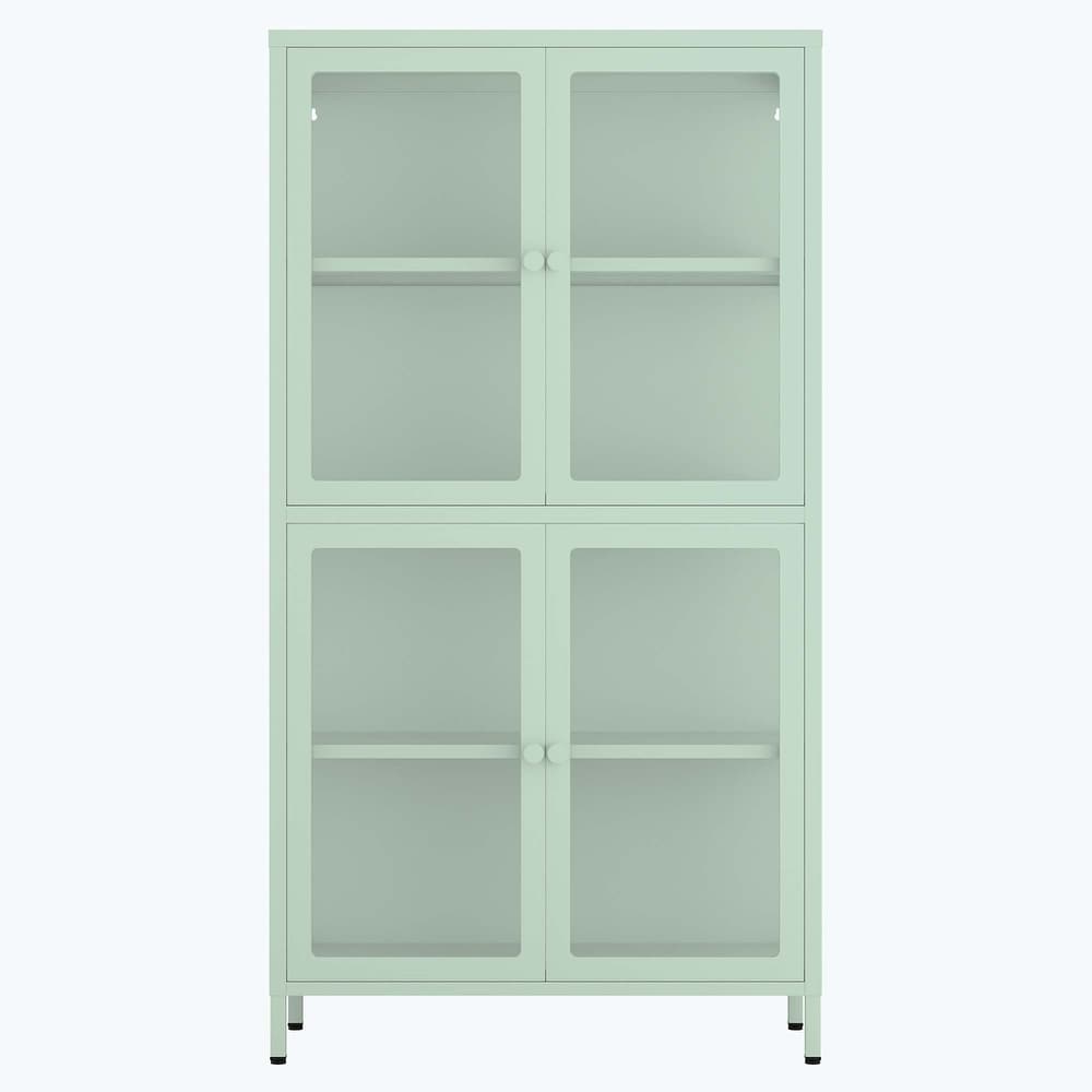 our Glass Door Storage Cabinet with Adjustable Shelves