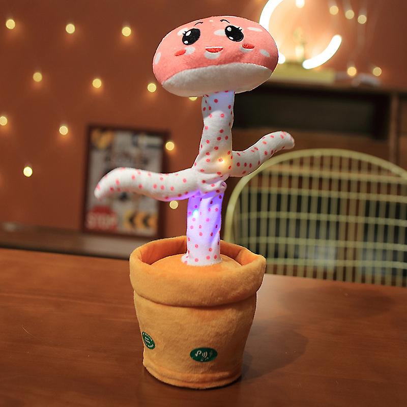 Dancing Mushroom Toy That Repeats What You Say! With Glowing Singing Recording Cute Mushroom Stuffed Animal Kids Toy Birthday Xmas Gifts