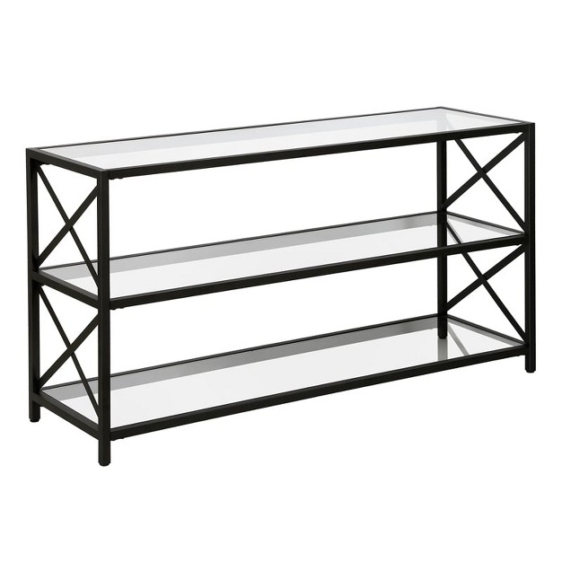 Modern X sided Black And Bronze Metal Tv Stand Henn amp hart