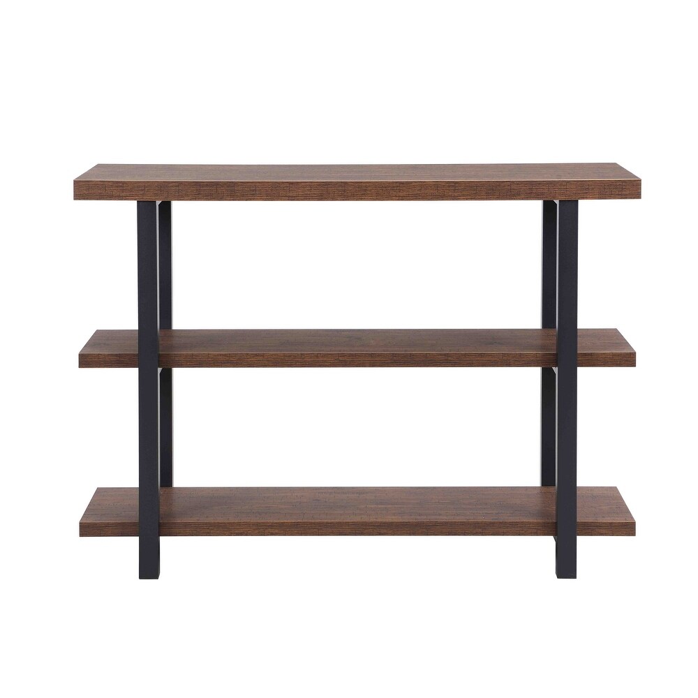 Industrial 3 Tier Sofa Console Table  Wood/Metal