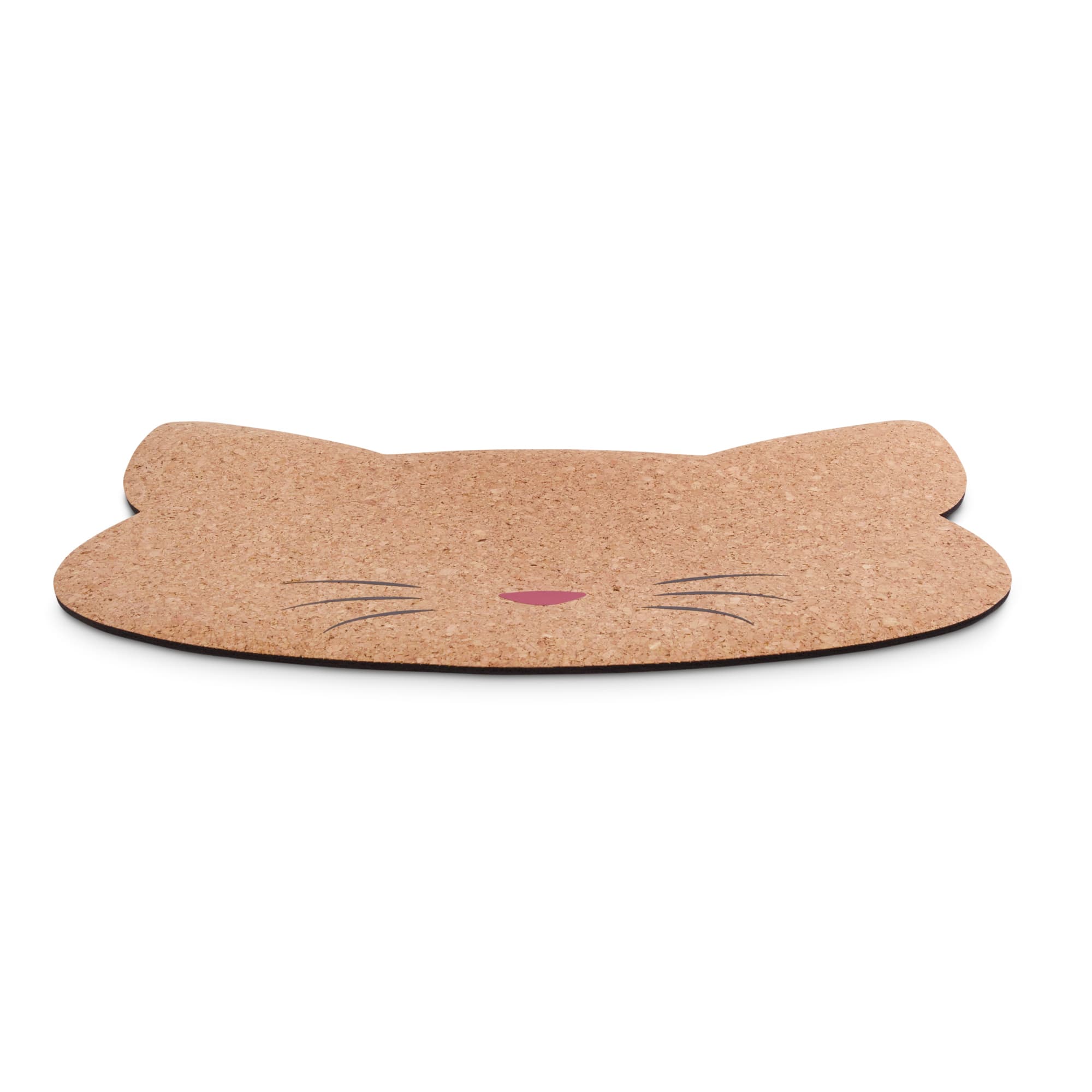 Harmony Cat-Shaped Cork Placemat for Cats， 17.75