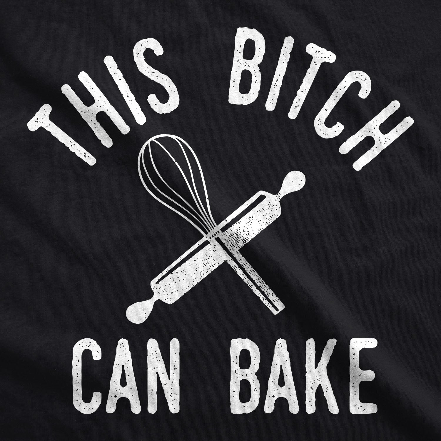 This Bitch Can Bake Cookout Apron Funny Sweets Desserts Kitchen Smock (Black) - Black; One size