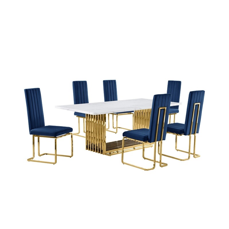 Best Quality Furniture D312/3 SC340 7 Dining Set with 79\