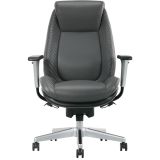 Serta iComfort i6000 Series Ergonomic Bonded Leather High-Back Manager Chair， Gray/Silver