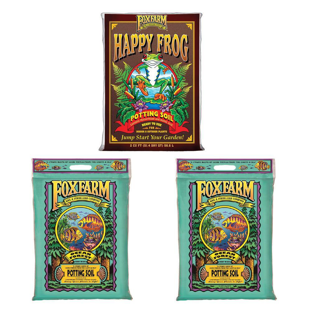 FOXFARM Soil Mix with 12 Qt. Fox Farm Ocean Forest Soil Mix 6.3 pH to 6.8 pH (2-Pack) FX14047 + 2 x FX14053