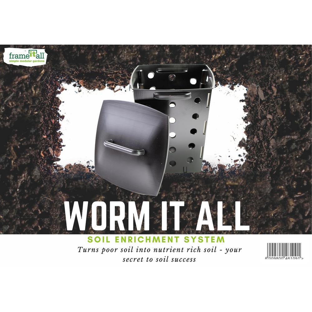 Frame It All Worm It All - Large Composting Bin, Enrich Soil Nutrients and Encourage Worm Castings, Produces Healthier Harvests, 12 Liter Capacity