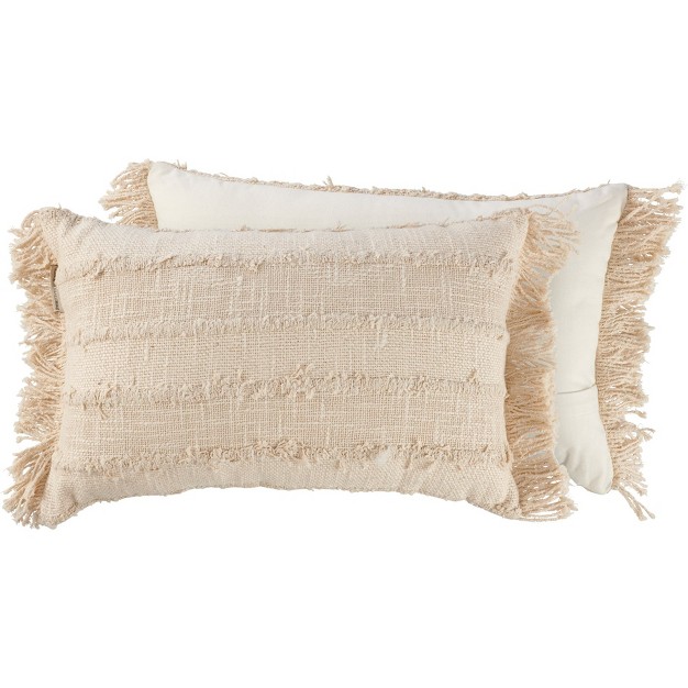 Primitives By Kathy Neutral Fringe Rectangle Pillow