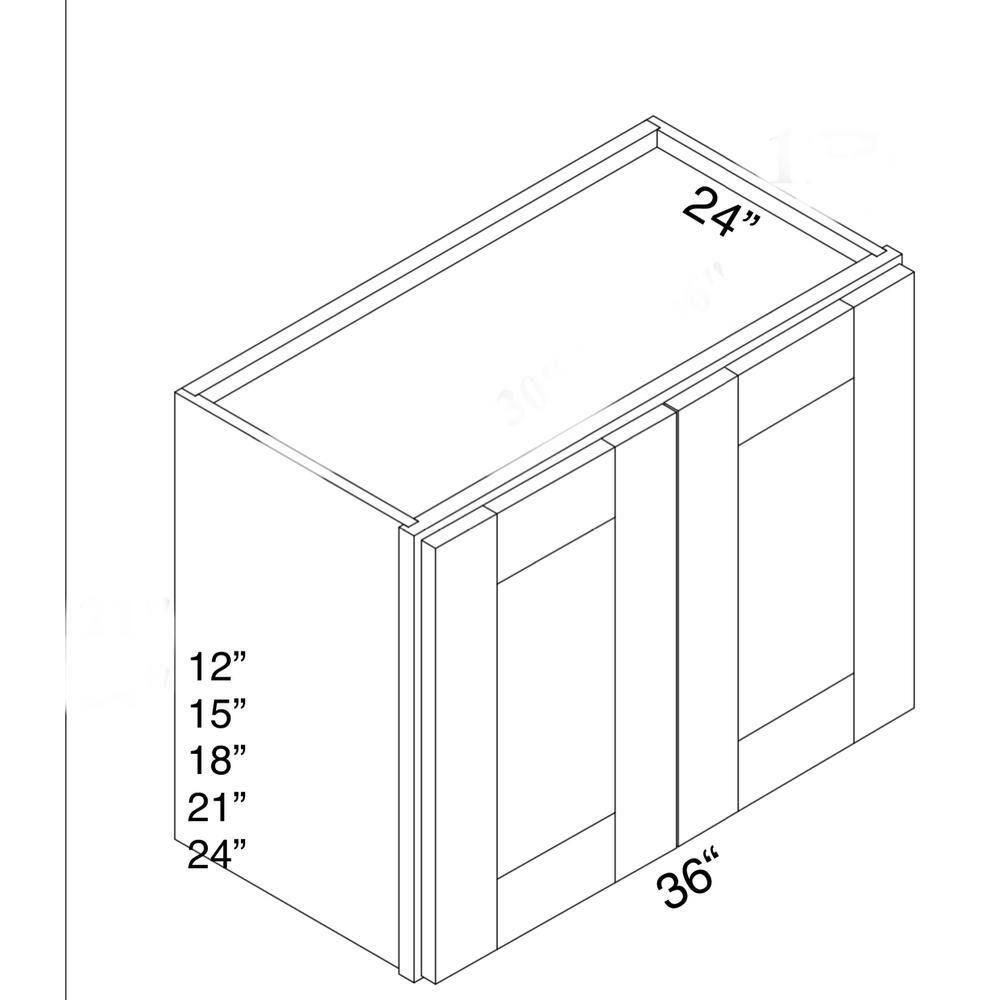 Bremen Cabinetry Bremen 36 in. W x 24 in. D x 21 in. H Gray Plywood Assembled Wall Fridge Kitchen Cabinet with Soft-Close SG-W362124