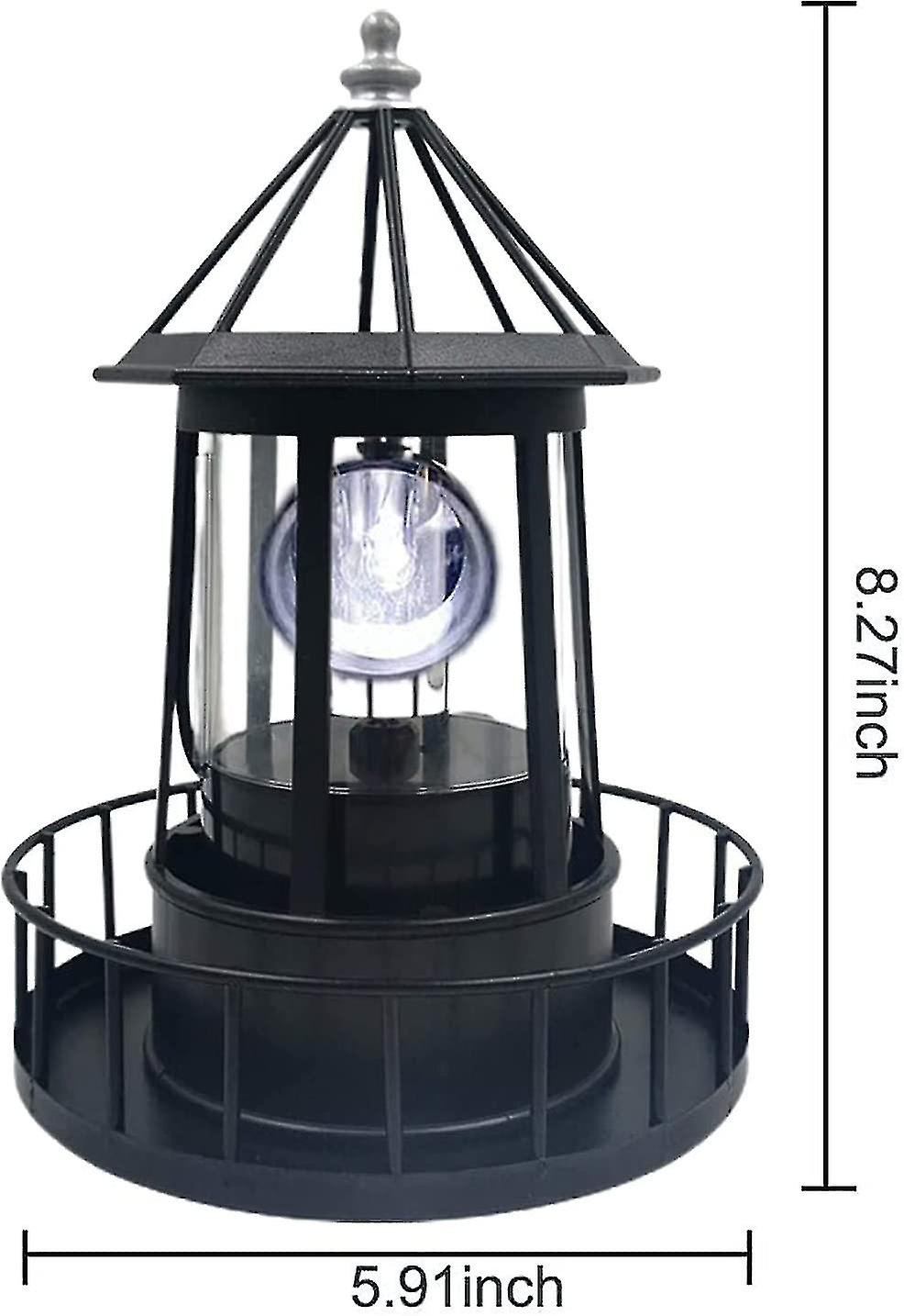 Led Solar Powered Lighthouse， 360 Degree Rotating Lamp Courtyard Decoration Waterproof Garden Smoke Towers Statue Lights For Outdoor Garden Pathway Pa