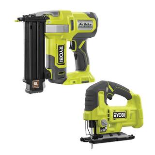 RYOBI ONE+ 18V 18-Gauge Cordless AirStrike Brad Nailer with Cordless Jig Saw P321-PCL525B