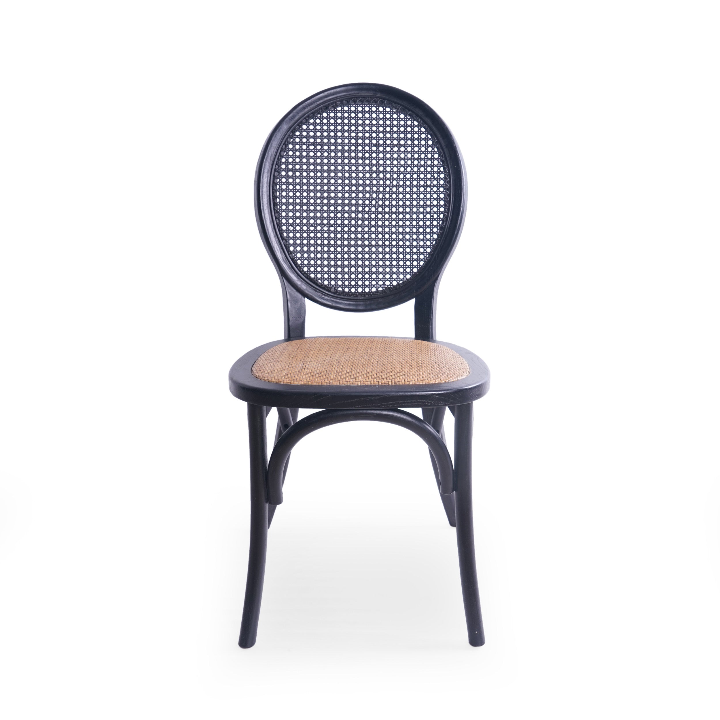 Noble House Jeremiah Classic Rattan Dining Chair， Set of 2， Matte Black