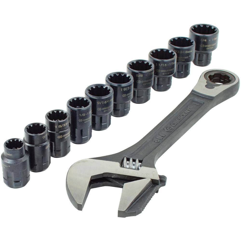 Crescent 38 in. Drive Pass-Thru Adjustable Wrench Set (11-Piece) CPTAW8