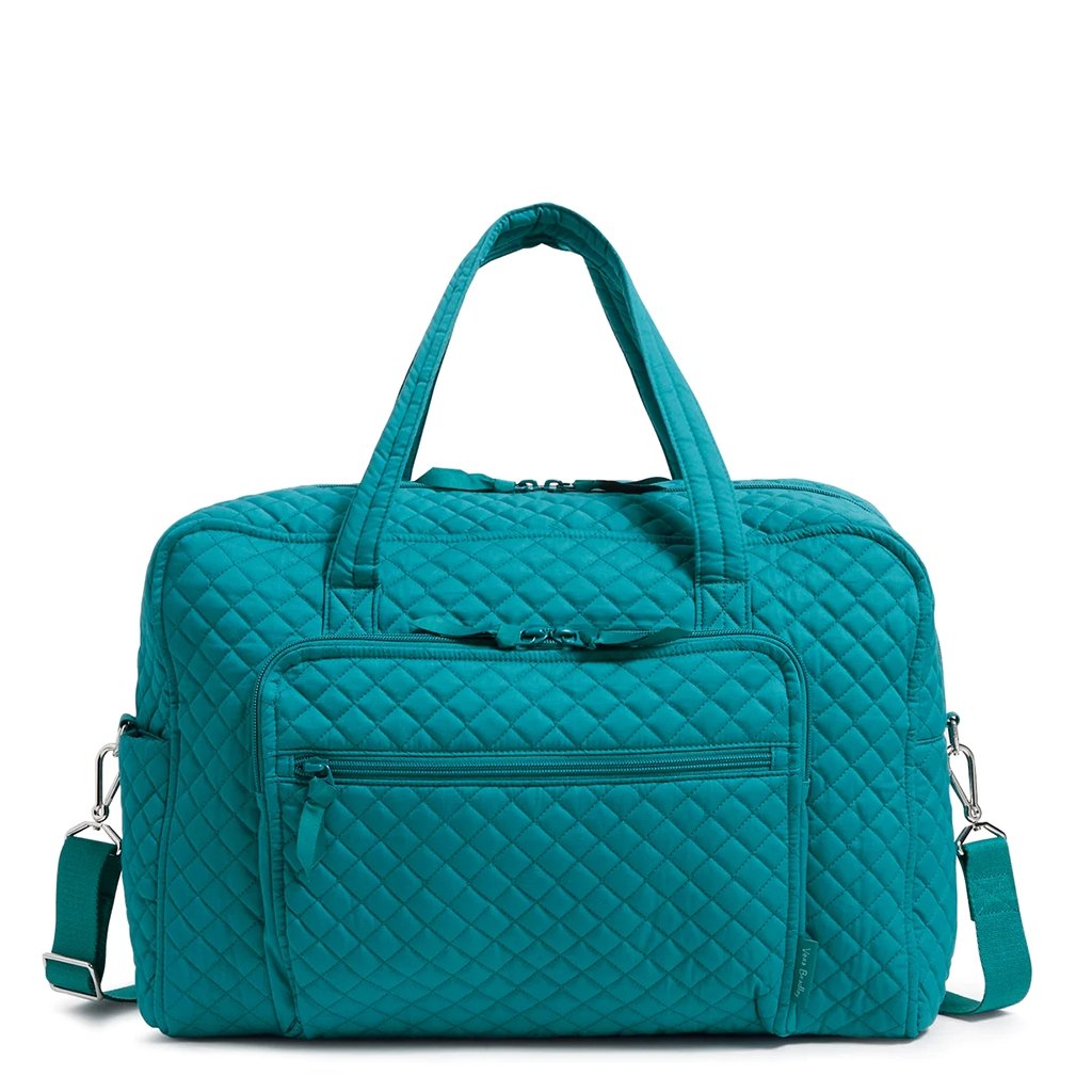 Vera Bradley  Weekender Travel Bag in Recycled Cotton Forever Green