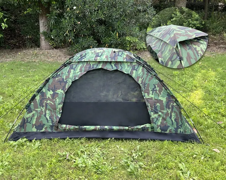 Factory Outlet Zelt Waterproof Foldable 1 Person Camouflage Lightweight Backpacking Camping Outdoor Tent For Three 3 Season