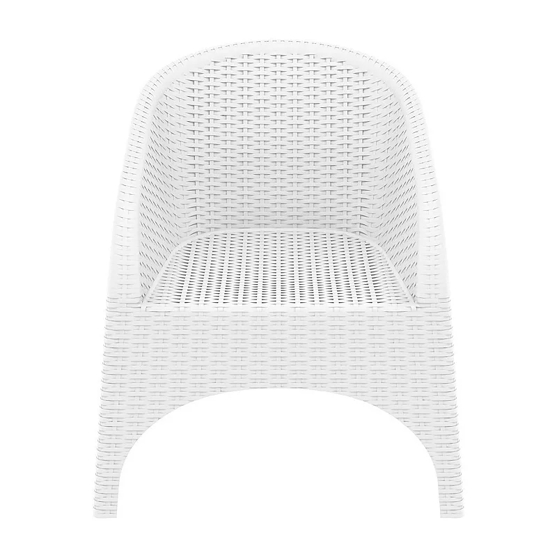 31.5 White Patio Wickerlook Stackable Dining Chair