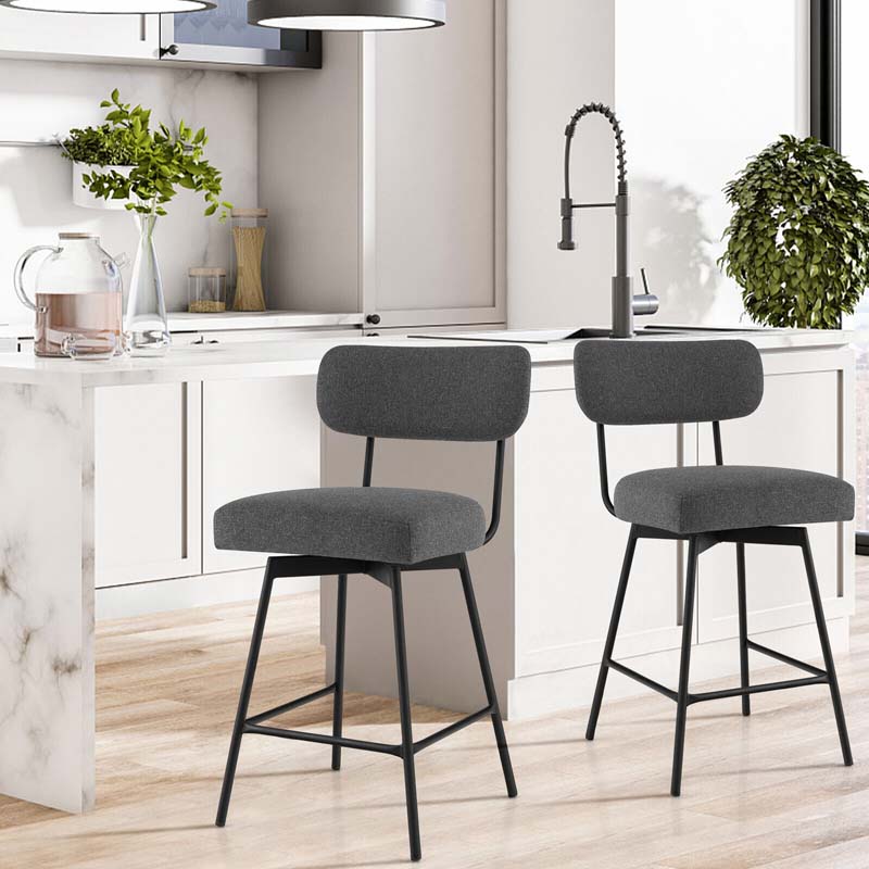 2 Pcs 360° Swivel Bar Stools 25