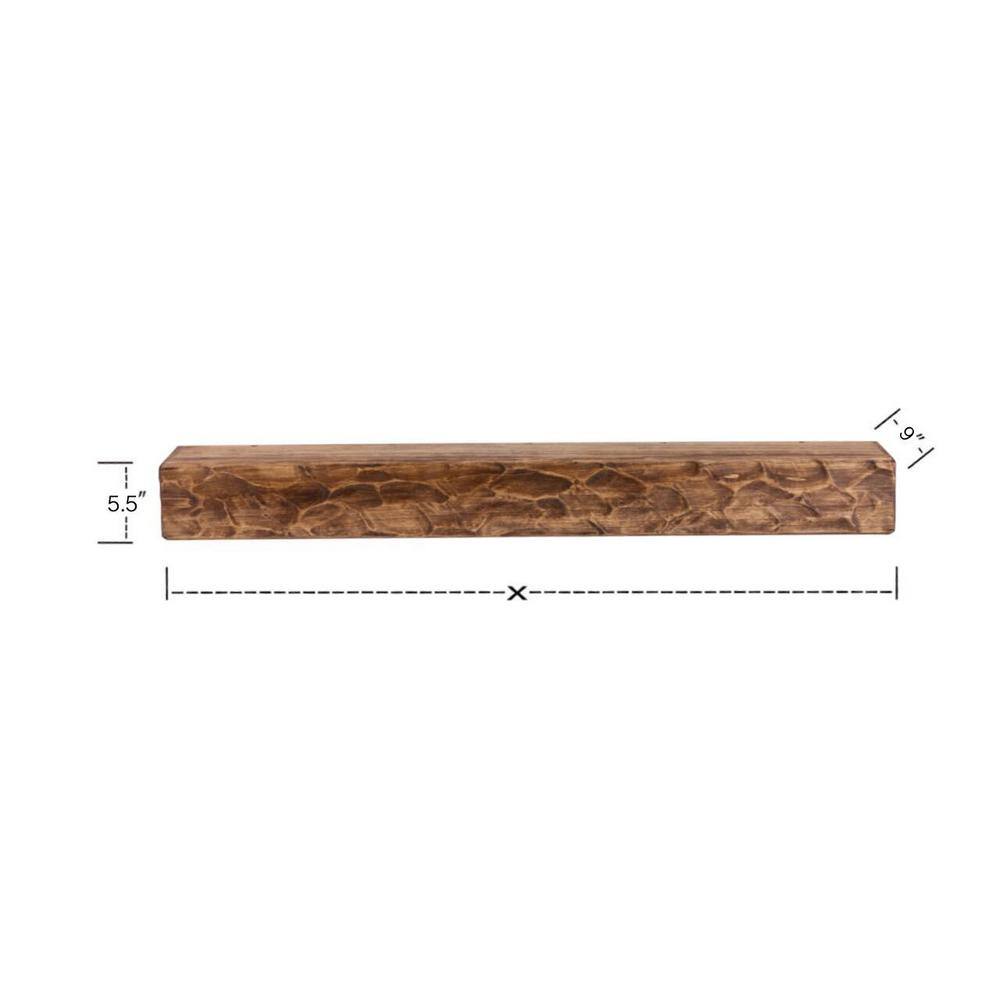 Dogberry Collections Rough Hewn 60 in. x 5.5 in. Aged Oak Mantel m-hewn-6005-agok-none