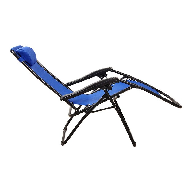 Elevon Adjustable Zero Gravity Recliner Lounge Chair W Detachable Cup Holder For Outdoor Deck Patio Beach Or Bonfire Weight Capacity 300lbs Blue