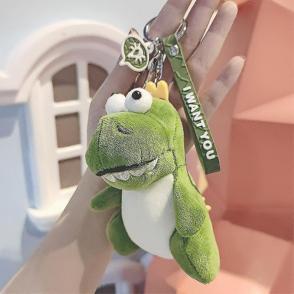 1pcs Couples Simulation Cartoon Dinosaur Plush Pendant For Doll With Keychain