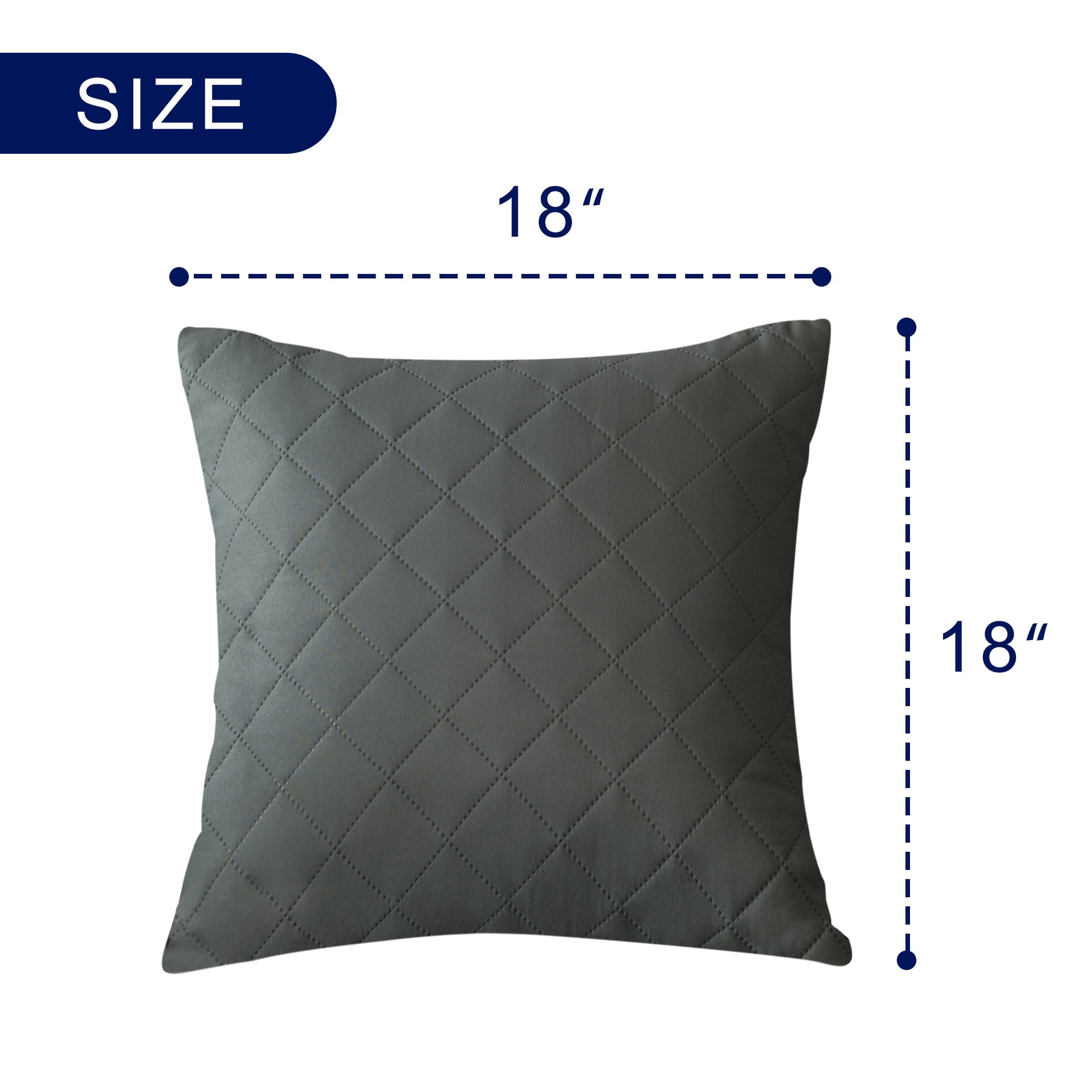 Subrtex Durable 2-Pack Rhombus Throw Pillow Covers (18'' X 18'', Grey)