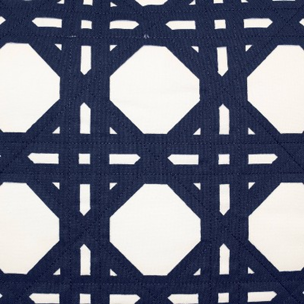 Geometric Rattan Indoor/Outdoor Throw Pillow Navy - Edie@Home