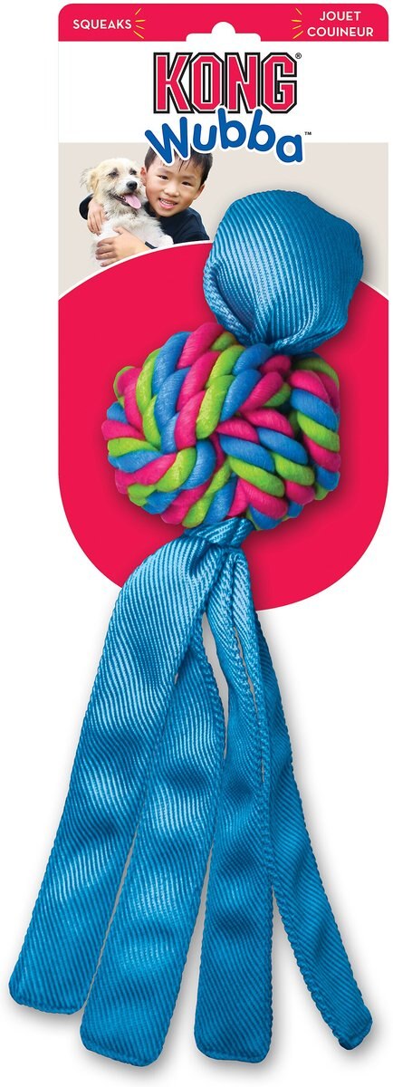 KONG Wubba Weave Dog Toy， Color Varies