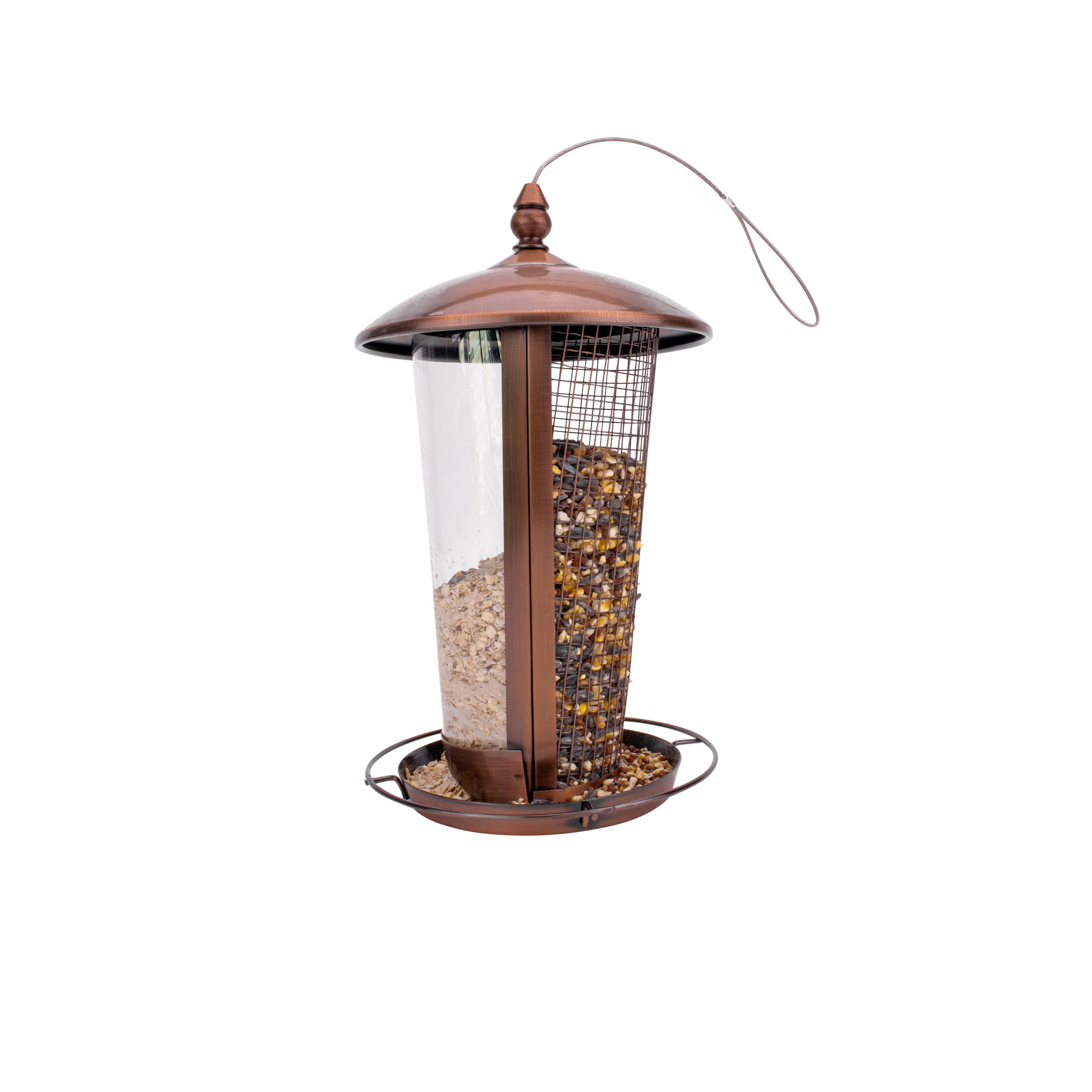 Bliss Outdoors Hanging 2-in-1 Bird Feeder W/ Twist-Lock Cover， 2.5 lb. Food Capacity