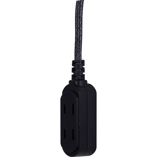 Cordinate 8 x27 3 Outlet Polarized Extension Cord Black white