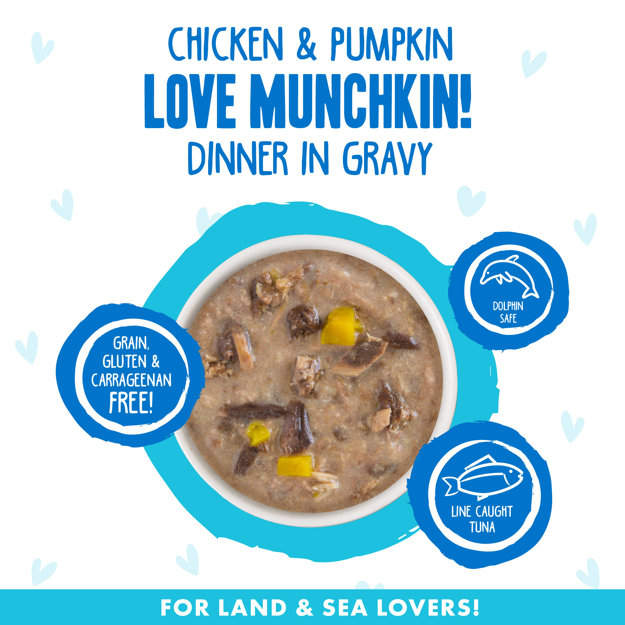 B.F.F. OMG Love Munchkin! Chicken  Pumpkin Dinner in Gravy Wet Cat Food， 2.8 oz.， Case of 12