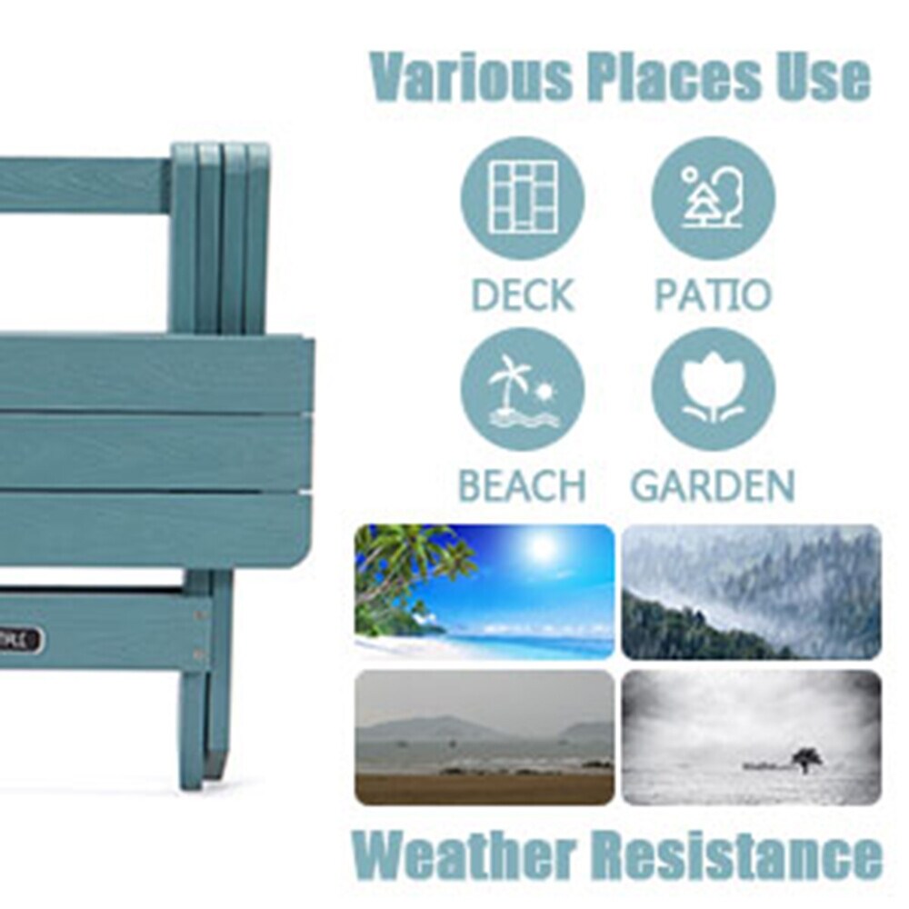 Adirondack Portable Folding Side Table Square Fade Resistant Plastic Wood Table Outdoor