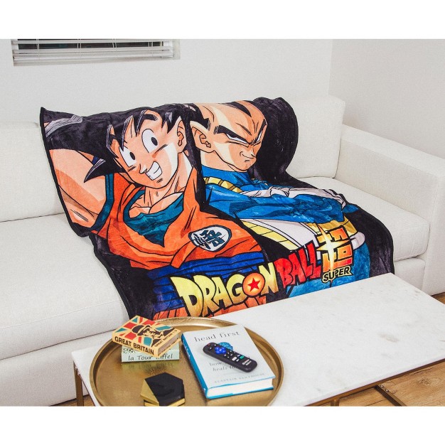 Just Funky Dragon Ball Super Goku amp Vegeta Fleece Throw Blanket 45 X 60 Inches