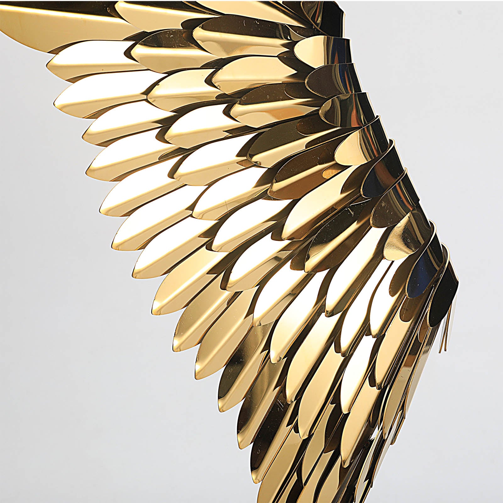 The Golden Wing Handcrafted Stainless Steel Table Artwork B0079