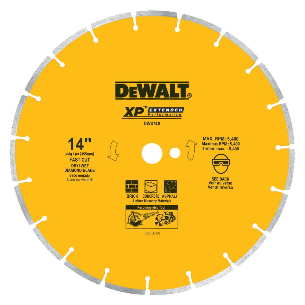 DW 14 in. XP Segmented Diamond Blade DW4748 from DW