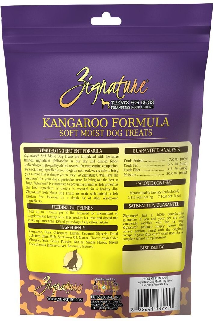 Zignature Kangaroo Flavored Soft Dog Treats