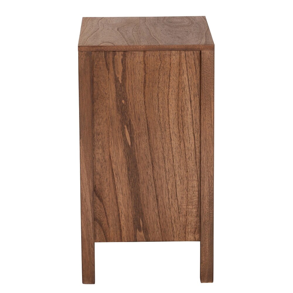 bali   pari Holitz Modern Bohemian Walnut Brown Finished Bayur Wood Nightstand