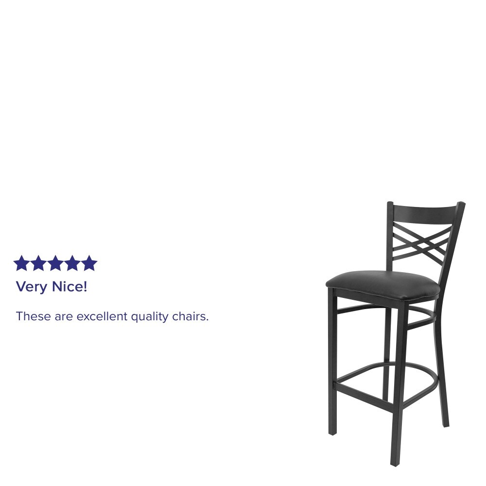 2 Pack ''X'' Back Metal Restaurant Barstool   17\