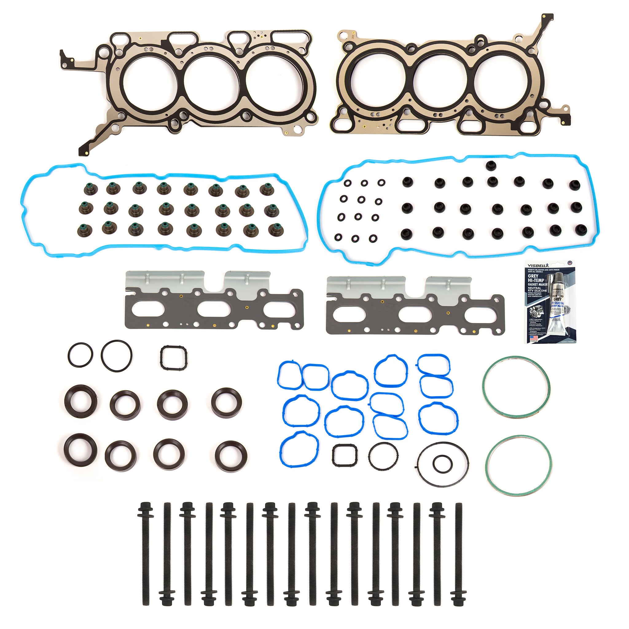 Evergreen HSHB8-21235 Head Gasket Set Head Bolts Fit 07-09 Ford Edge Lincoln MKZ Mazda CX-9 V6 DOHC 3.5L