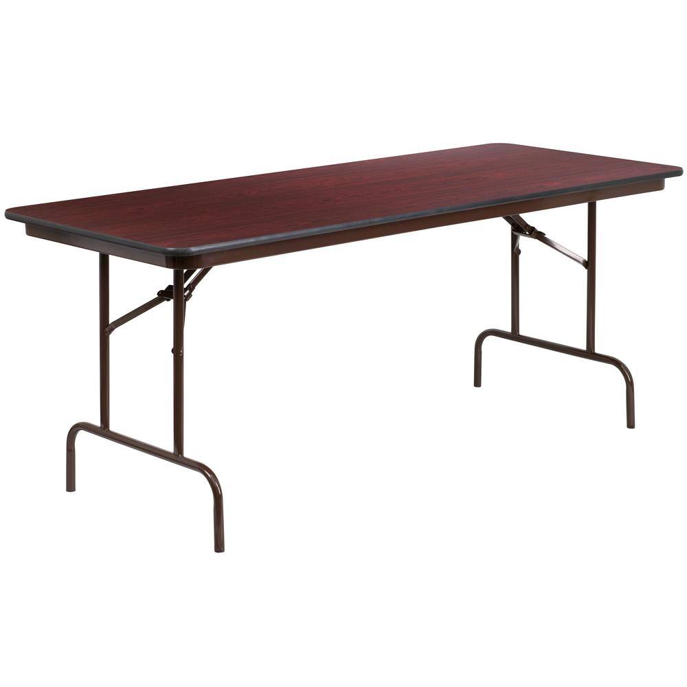 Carnegy Avenue 72 in. Mahogany Wood Table top Material Folding Banquet Tables CGA-YT-21755-MA-HD