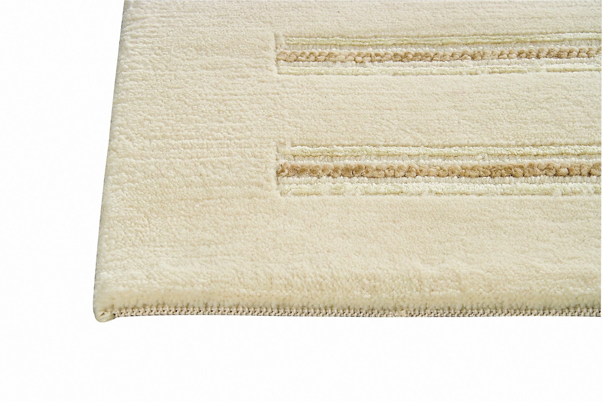 Chicago Collection Wool and Viscose Area Rug in White