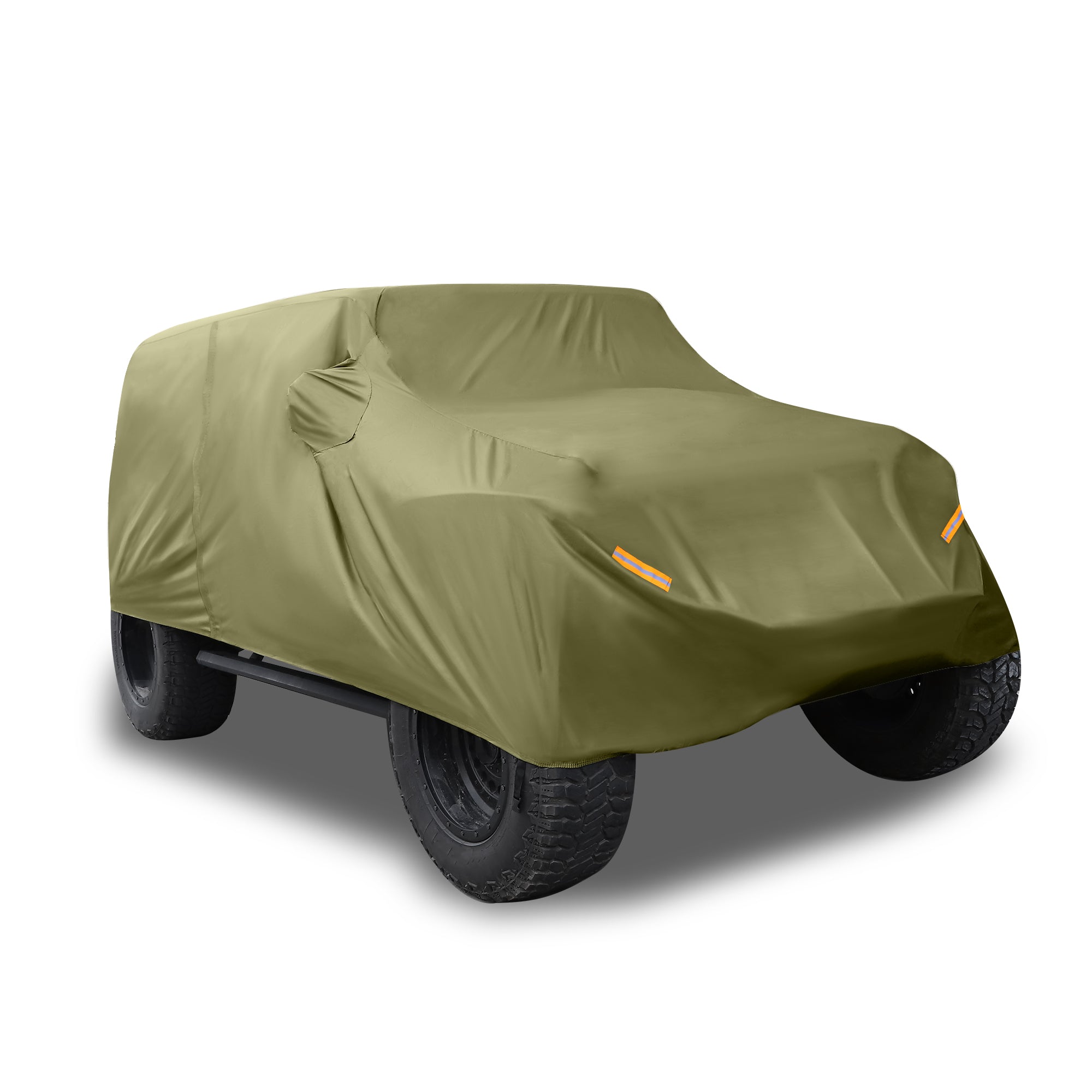 Unique Bargains Car Cover for Jeep Wrangler JK JL 2 Door 2018-2021 W/ Driver Door Zipper Dark Green 173