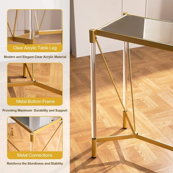 Modern Acrylic Gold Console Table - SICOTAS Small Entryway Table