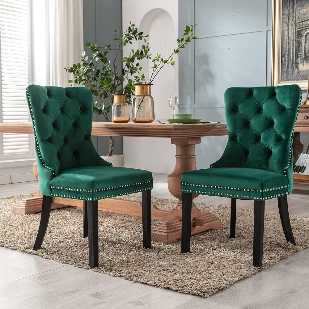 Velvet Dining Chairs Set of 2  Accent Diner Chairs Upholstered Fabric Living Room Chairs Side Chair Stylish Kitchen Chairs