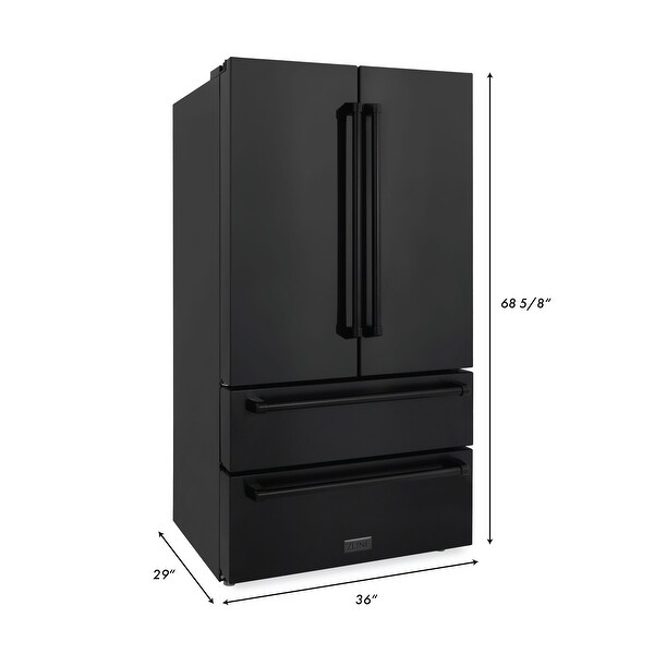 ZLINE 36 in. 22.5 cu. ft Freestanding French Door Refrigerator with Ice Maker (RFM-36)