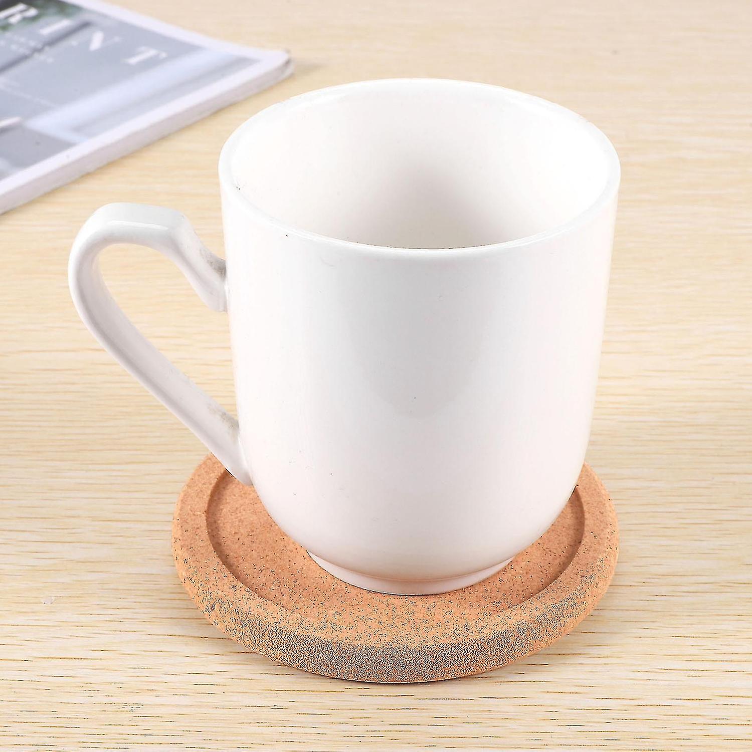 Cork Coasters With Lip For Drinks Absorbent Thick Rustic Saucer With Holder Heat and Water Resistant