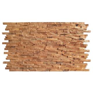 Wallscapes 1 in. x 6 in. x 2 ft. Cappuccino Hevea Rockwood Interlock Edge Hardwood Boards (11-Pack 10.83 sq. ft.) WSWCROCK-CAP