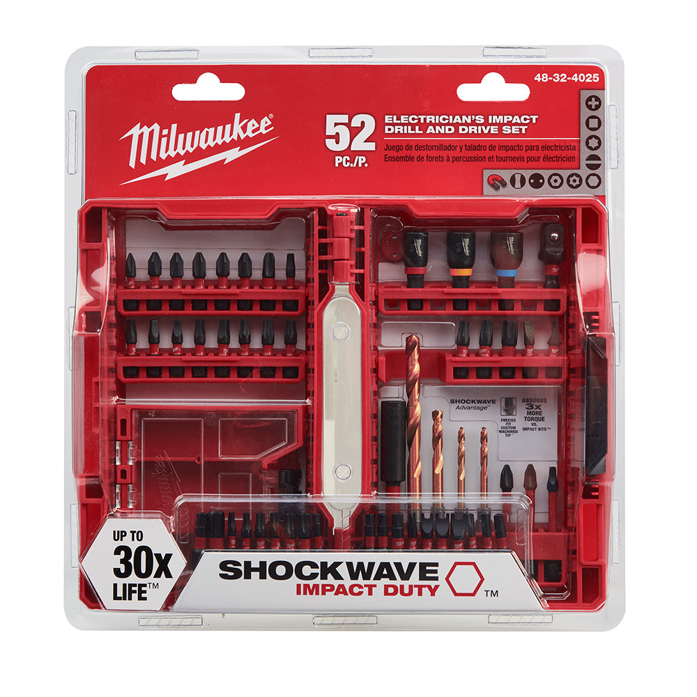 Milwaukee  48-32-4025 52-Piece Shockwave Electrician's Drill & Drive Set