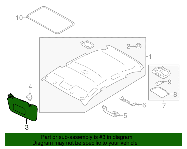 Genuine OE Subaru Sun-Visor - 92011FL050ME