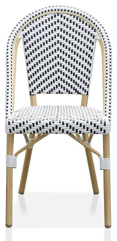 Furniture of America Devey Aluminum Patio Chairs in Black and White (Set of 2)   Tropical   Outdoor Dining Chairs   by Homesquare  Houzz